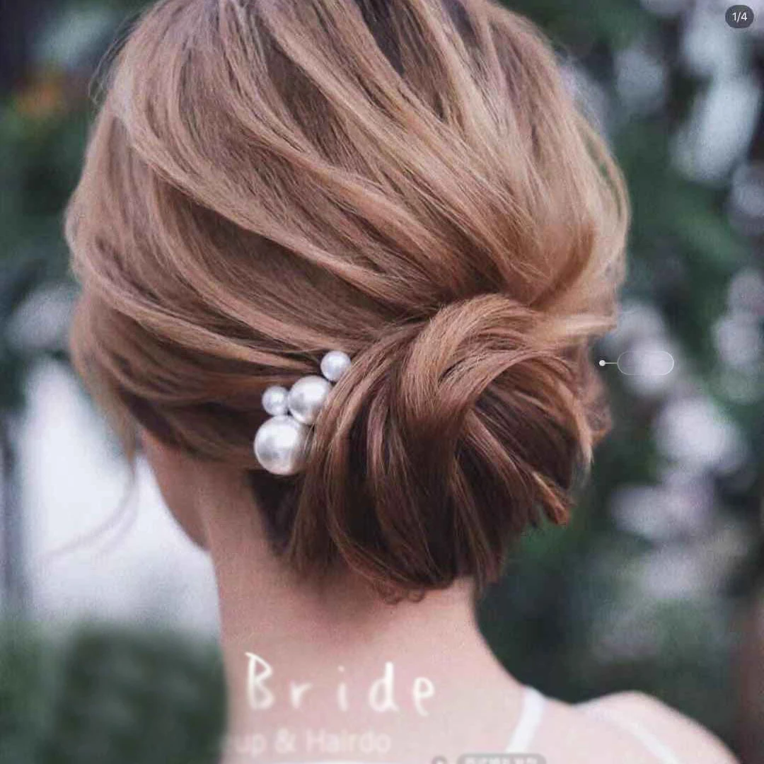 Peignes à cheveux de mariage en perles dorées pour femmes, accessoires pour cheveux pour patients, épingles à cheveux fleur U, pièce de sauna, ornements de cheveux de mariée, bijoux