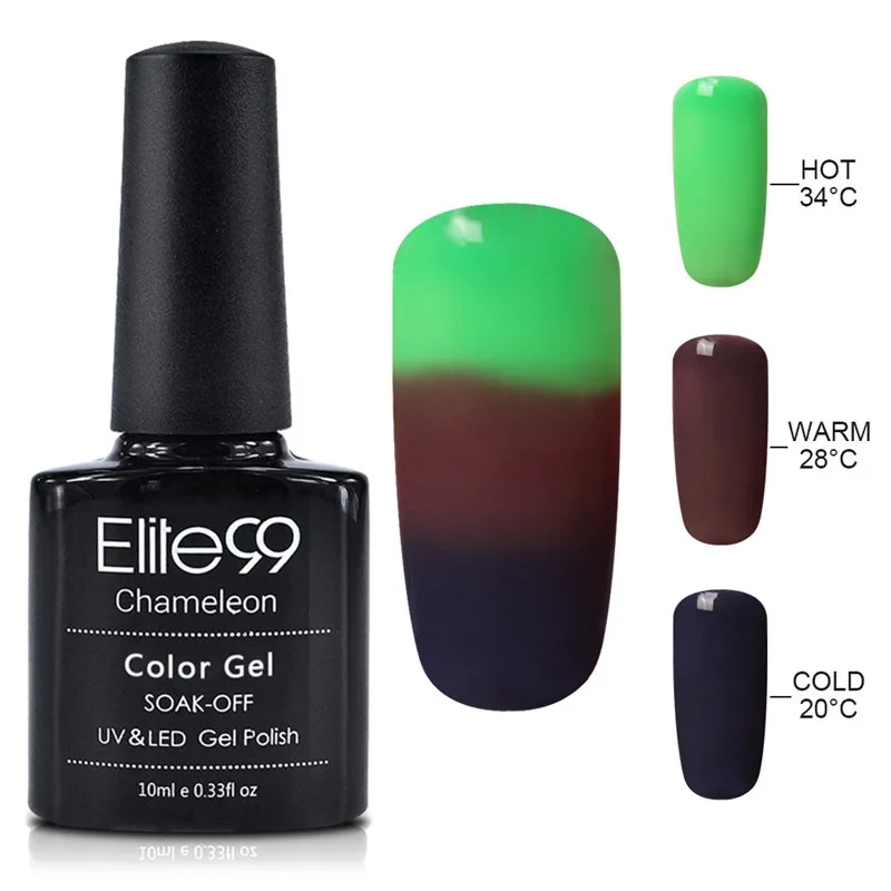 Elite99 10 мл термальный гель для изменения цвета лака для ногтей изменение температуры Цвет УФ-Гель-лак отмачиваемый лак для ногтей - Цвет: 4227