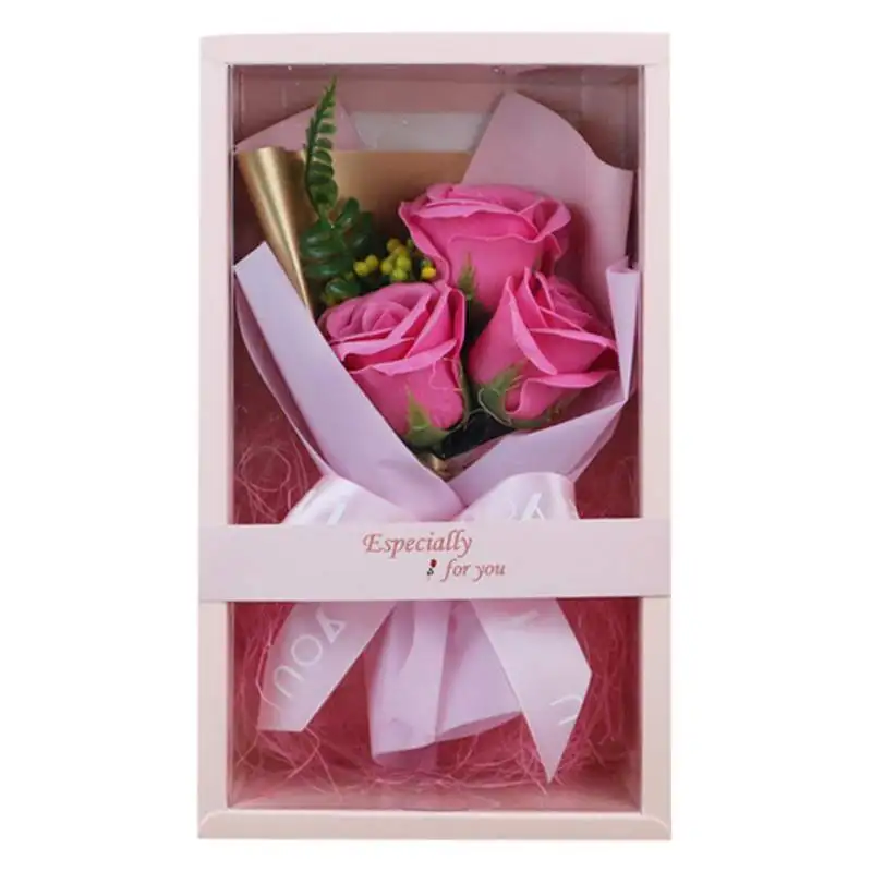 Имитация розы мыло цветок день Святого Валентина подарок с подарочной коробкой вечный букет цветок день матери Свадебная вечеринка украшения