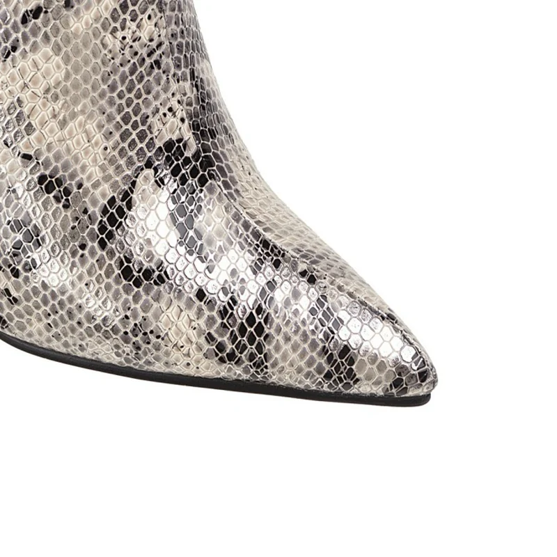 ORCHA LISA/Большие размеры 48; Брендовая женская обувь с острым носком; пикантные вечерние туфли на тонком высоком каблуке; женские зимние сапоги до колена с принтом