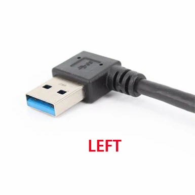 Left 27 см высокоскоростной USB3.0 Кабель-адаптер Черный USB 3,0 двойной правый угол тип A штекер к Micro B разъем для жесткого диска телефона - Цвет: Left