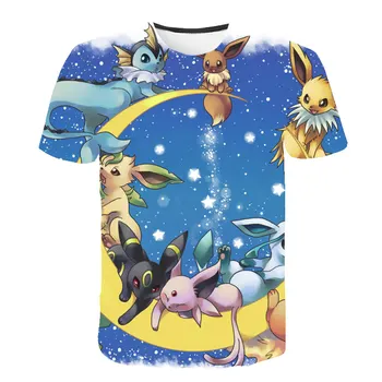 

2020 Pokemon kids clothes 3D Pikachu Baby T-shirt Japan movie Cartoon clothes boys clothes Anime Harajuku Streetwear tops