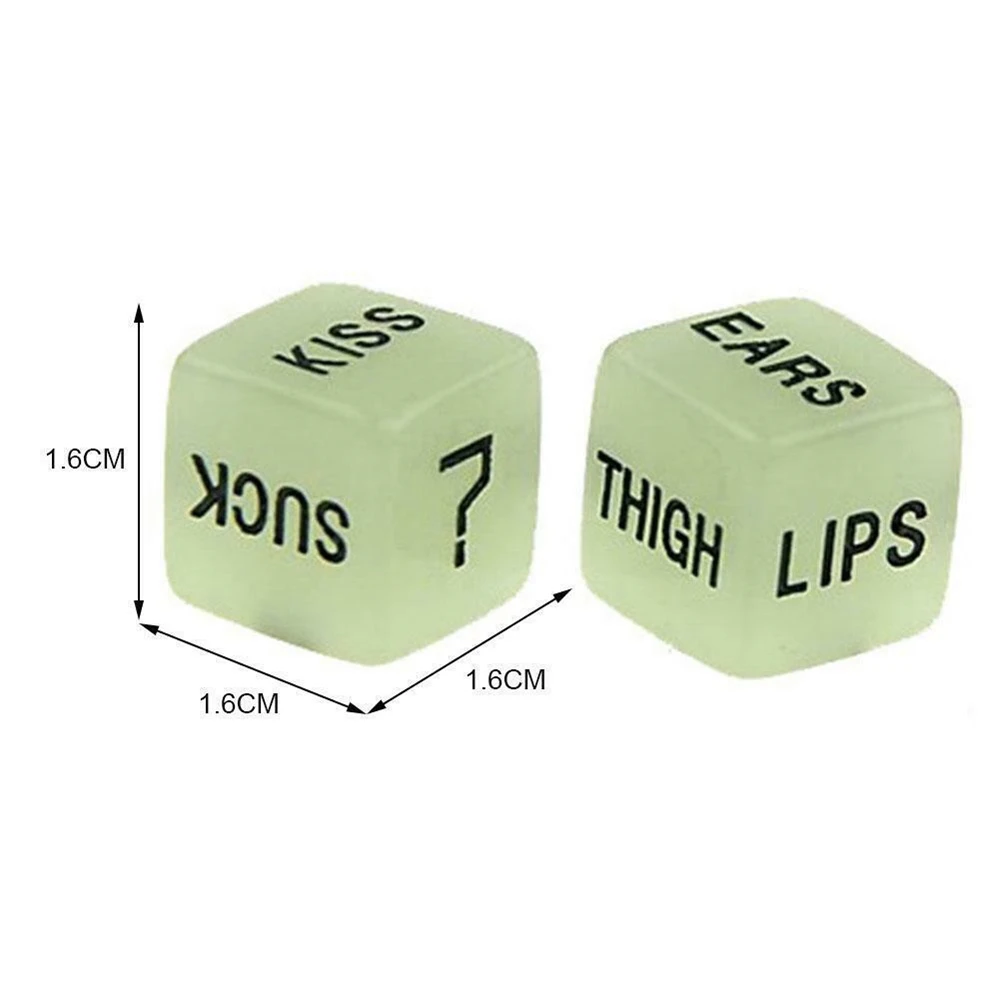 2pcs Funny Glow in Dark Love Dice Toys Adult Couple Lovers Games Aid Sex Party Toy valentines day gift for boyfriend girlfriend