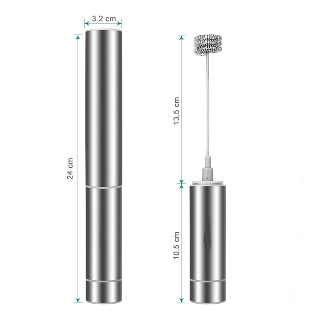 Electric Milk Frother Coffee Mesh Maker Double Creamer Pump Storage Cover Stainless Steel