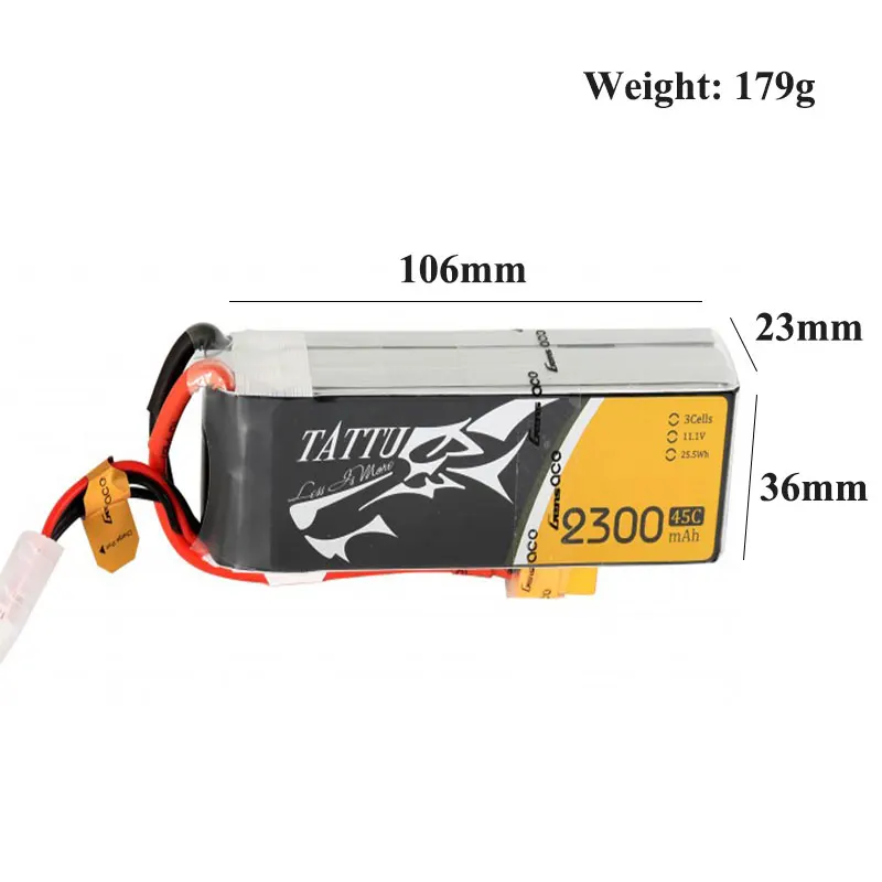 Tattu-Lipo-Battery-2300mAh-Lipo-3s-11-1V-45C-XT60-Plug-FPV-Drone-Power-for-FPV (1)