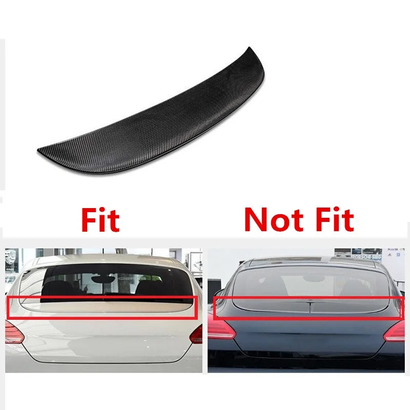 Real Carbon Fiber Car Spoilers Sticker Cover Wings Moulding Trim for Porsche Panamera Exterior Styling - Цвет: Черный