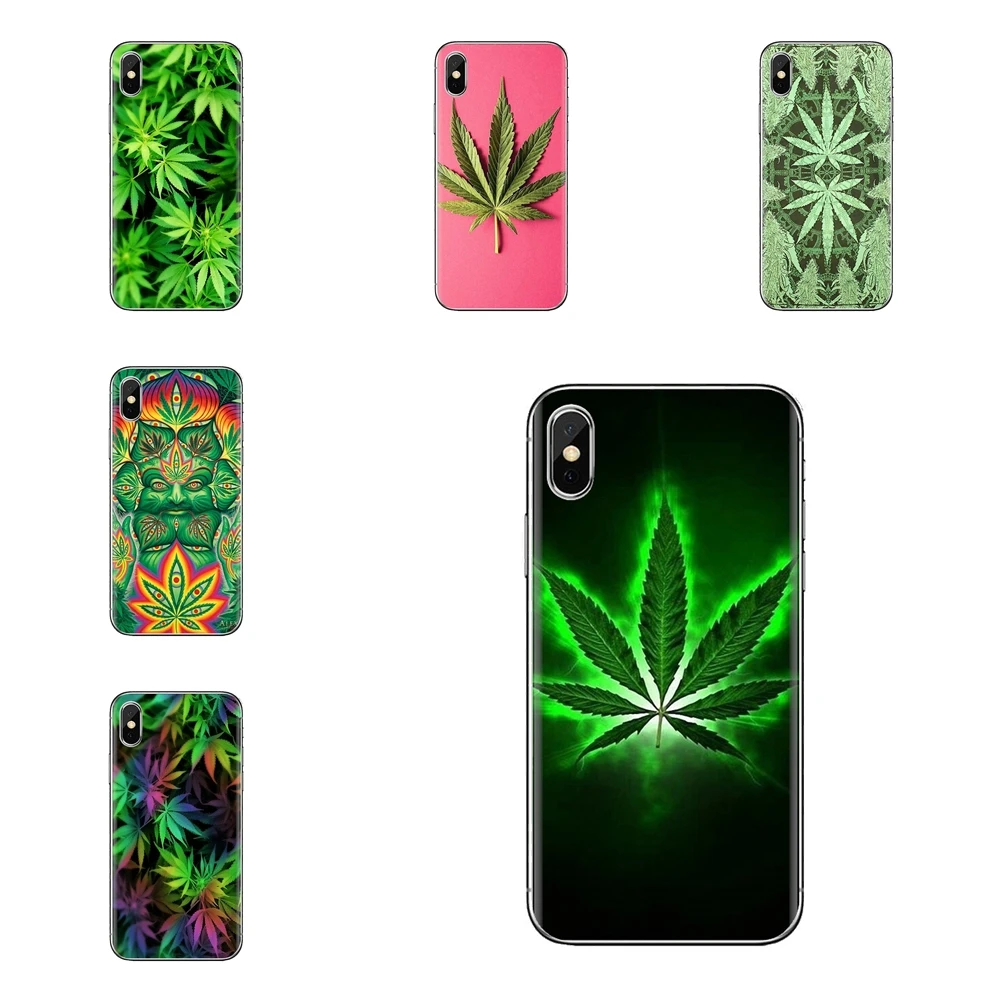 Weed Leaf Transparent Soft Shell Covers For Xiaomi Mi4 Mi5 Mi5S Mi6 Mi A1 A2 5X 6X 8 9 Lite SE Pro Max Mix 2 3 2S |