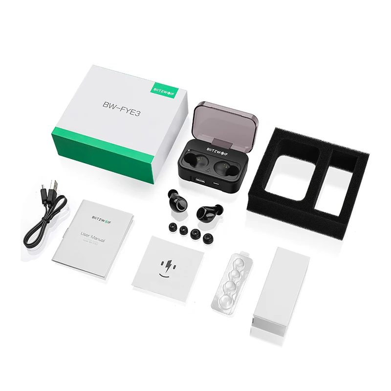 BlitzWolf FYE3S 3 TWS True Wireless Bluetooth 5.0 Earphone 2600mAh Big Battery Digital Power Display Sport Earbuds