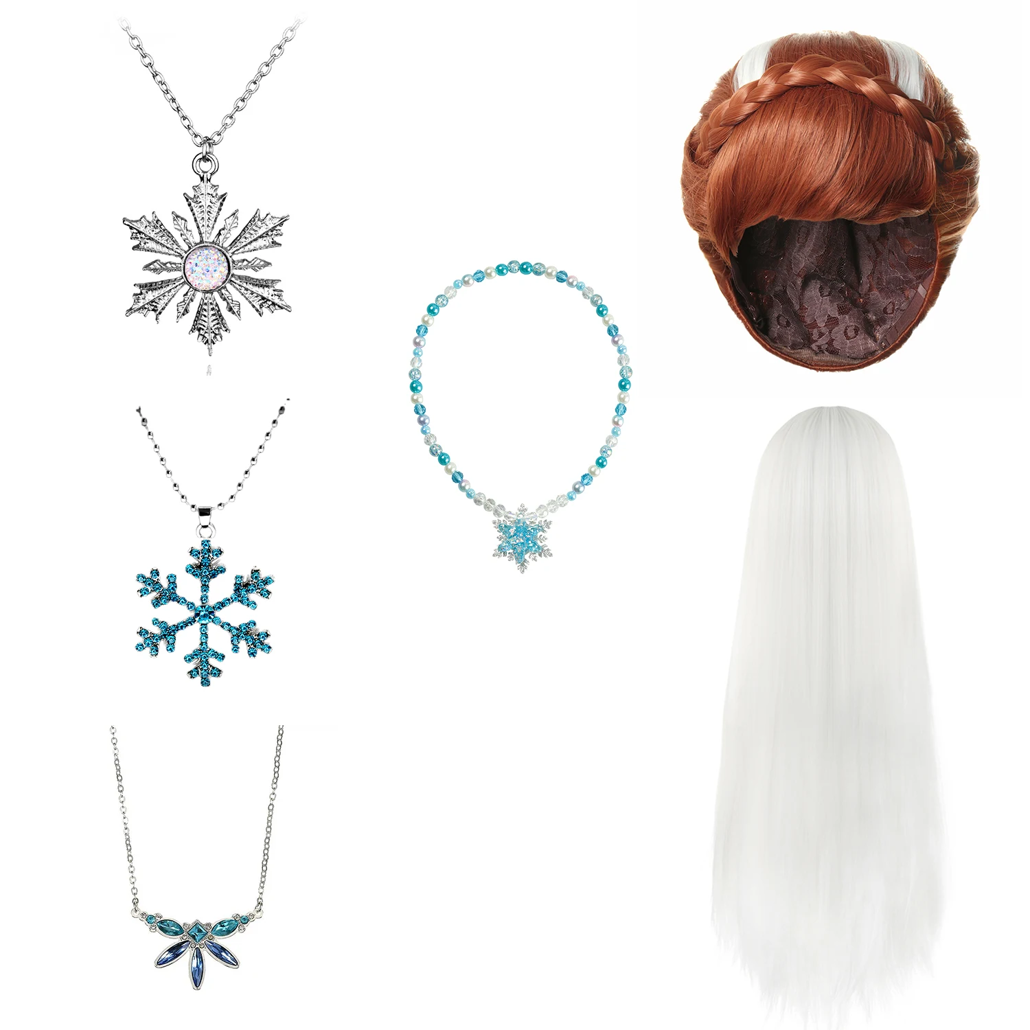 Новый парик Анны и Эльзы для девочек мультяшное платье аксессуары