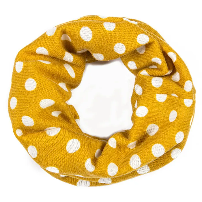 dot yellow Кашемировый Детский шарф с одной петлей, шарфы для малышей, цветочный Леопардовый принт, шарф для девочек, детские шарфы в горошек, детский снуд - Цвет: dot yellow