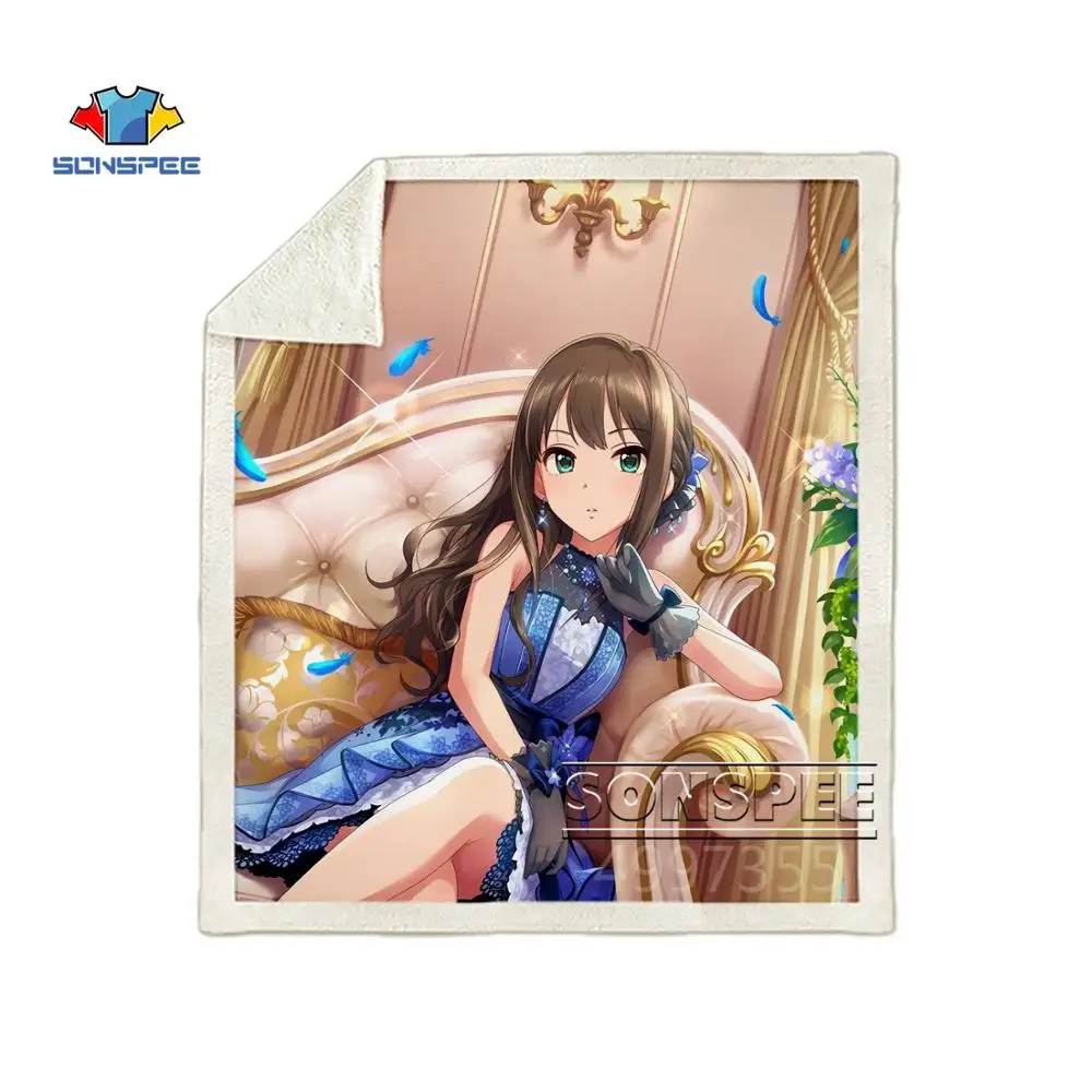 SONSPEE Idol Master Золушка Девушка Дети взрослый 3d принт одеяло Теплый диван Стёганое одеяло покрывало путешествия постельные принадлежности магазин при фабрике K108 - Color: 10