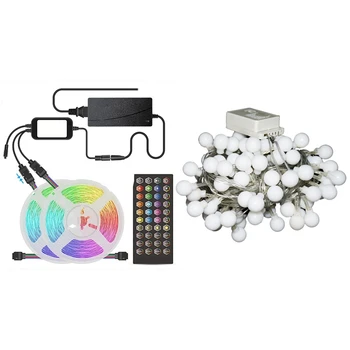 

1 Set 5M(16.4Ft) Led Strips Lights with Bluetooth Control Uk Plug & 1 Pcs Led Lights 30 Meters 300 Lights US Plug