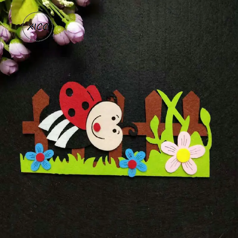 XICC Non-woven Felt DIY Fence Tree Clossroom Decoration Kindergarten School Blackboard Environmentally Friendly Flower Grass DIY