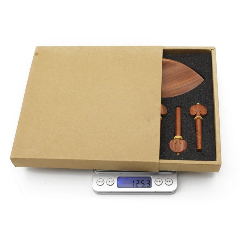 Pro тонкая настройка шинрест для подбородка задний наконечник Запасной комплект натуральное красное дерево 4/4 Запчасти для скрипки