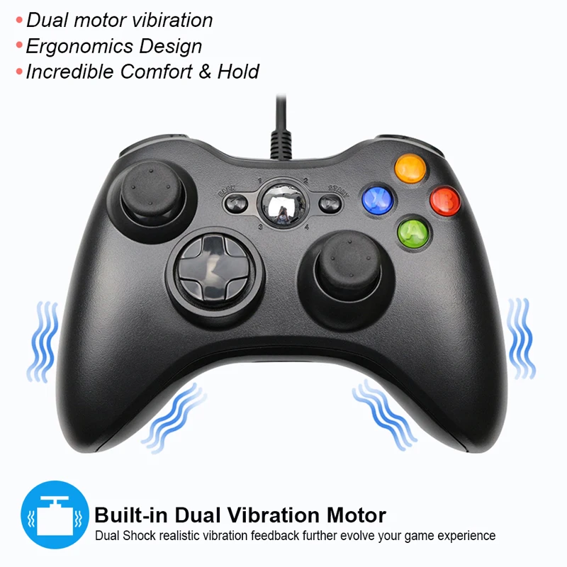 Игровой контроллер Xbox 360 проводное управление Microsoft USB Games Msi Control ler для PC Windows XP 7 8