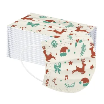 

Fast Delivery Mascarilla 100pc Children's Christmas Three-layer Non-woven Disposable Protective Cartoon Printing Mask Máscara