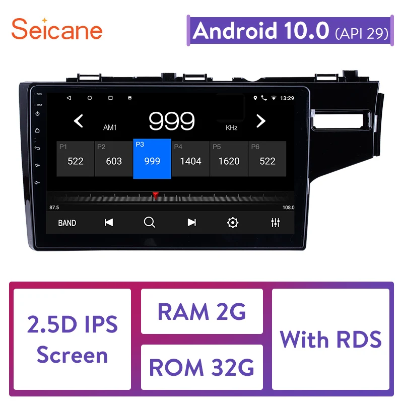 Seicane 10 1 дюймов Android 0 ОЗУ 2 Гб ПЗУ 32 ГБ для 2014 2015 HONDA JAZZ/FIT (RHD) Авто стерео