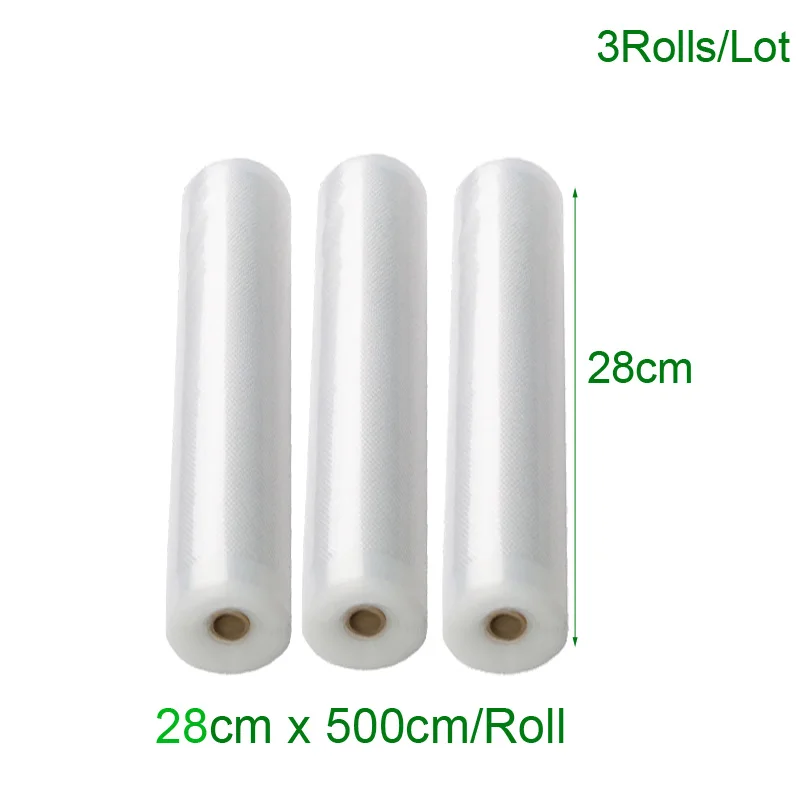 28cm x 500cm 3Rolls Вакуумный пакет для хранения сумки вакуумный упаковщик Еда длительного сохранения свежести 12/15/20/25/28/30 см* 500 см; ; Прямая поставка; - Цвет: 28cm x 500cm 3Rolls