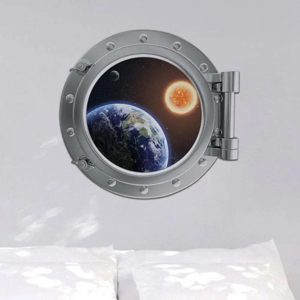 3D космическая капсула земля Луна шкафы водостойкая Настенная Наклейка на стену s для украшение детской комнаты дома спальни настенный Декор