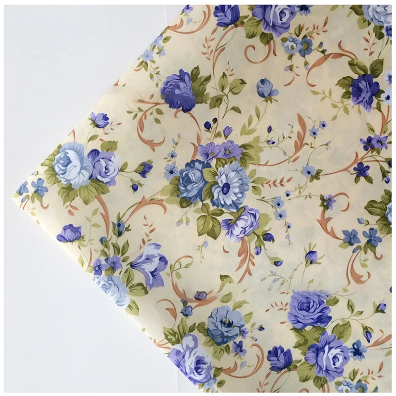 cheap peach skin fabric floral Polyester fabric Curtain for home textile thin tissue W38