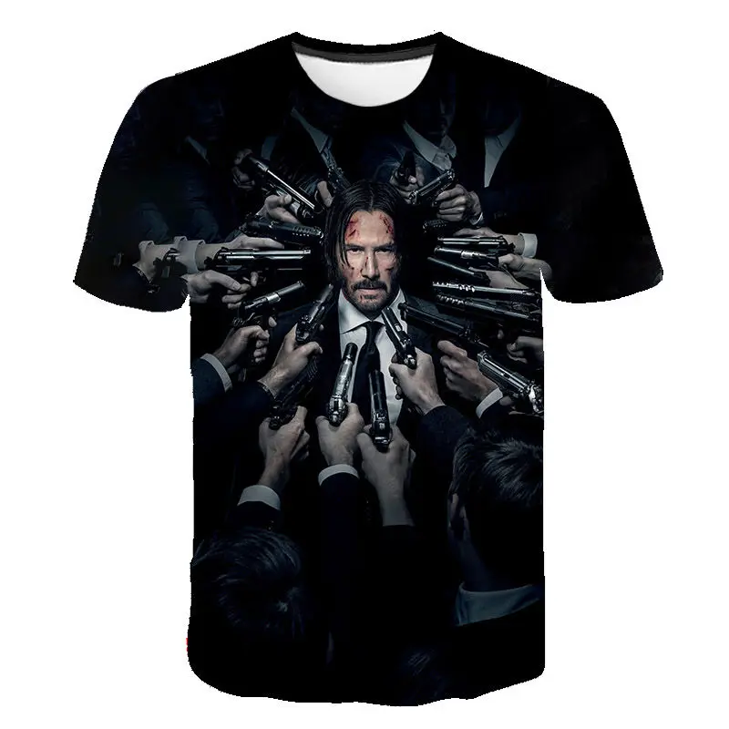 

2020 Summer John Wick 3D Printed T-shirt Men Women Short Sleeves Tshirt Keanu Reeves Cool Movie T Shirt Male Cool Streetwear Tee