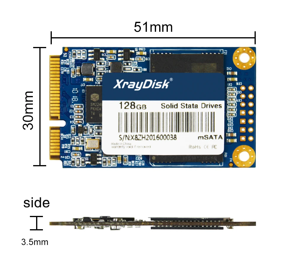 XrayDisk Msata SSD 60gb 128gb  256gb Mini Sata  Disk Internal Solid State Hard Drive For Laptop&Desktop