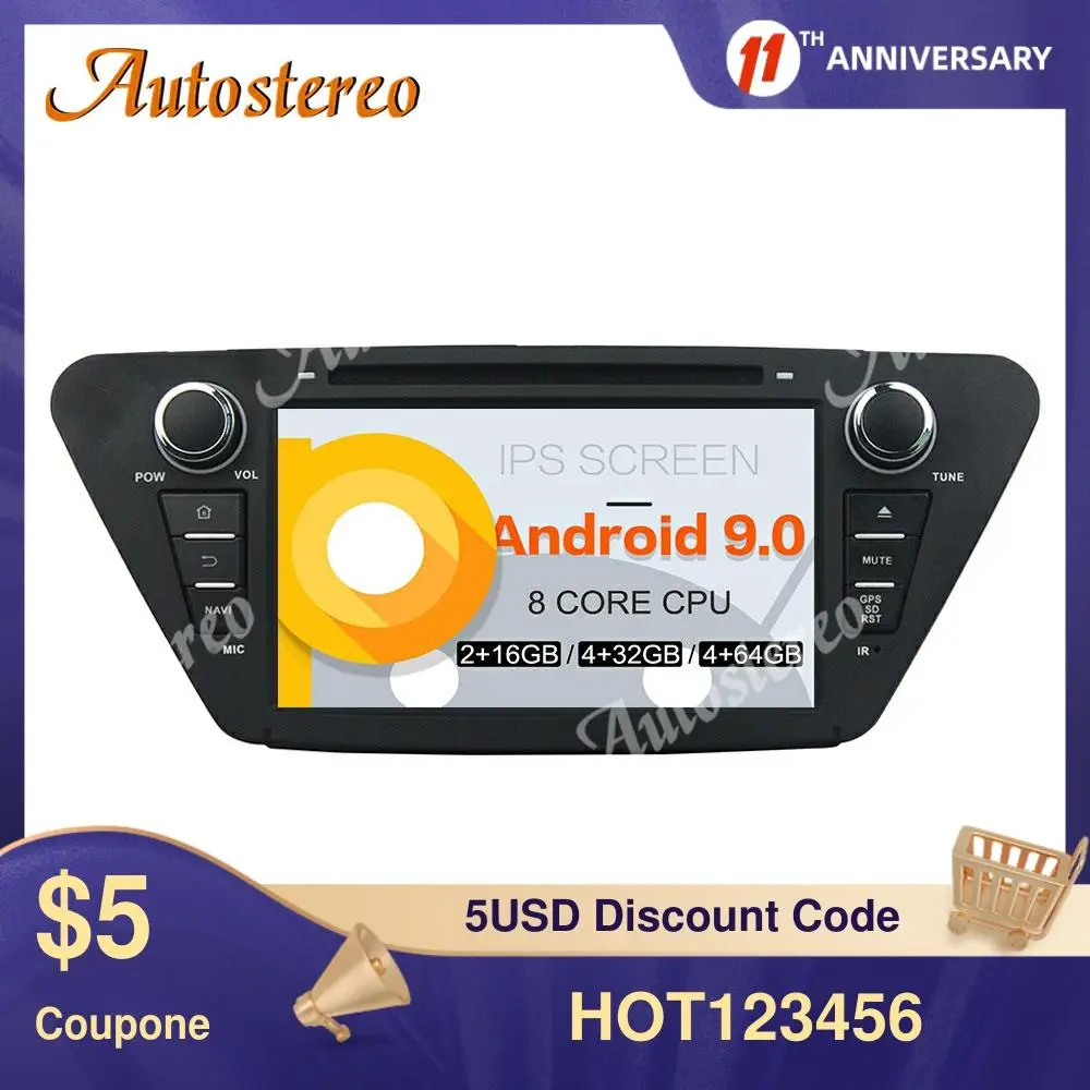 Автомобильный мультимедийный плеер с восьмиядерным процессором Android10.0