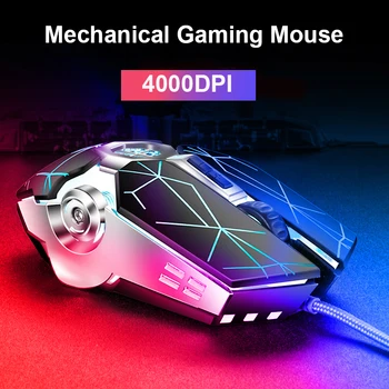 

Ergonomic Wired Gaming Mouse 7 Button Macro 4000 DPI LED USB Computer Mouse Gamer Mice Silent Mause With Backlight For PC Laptop