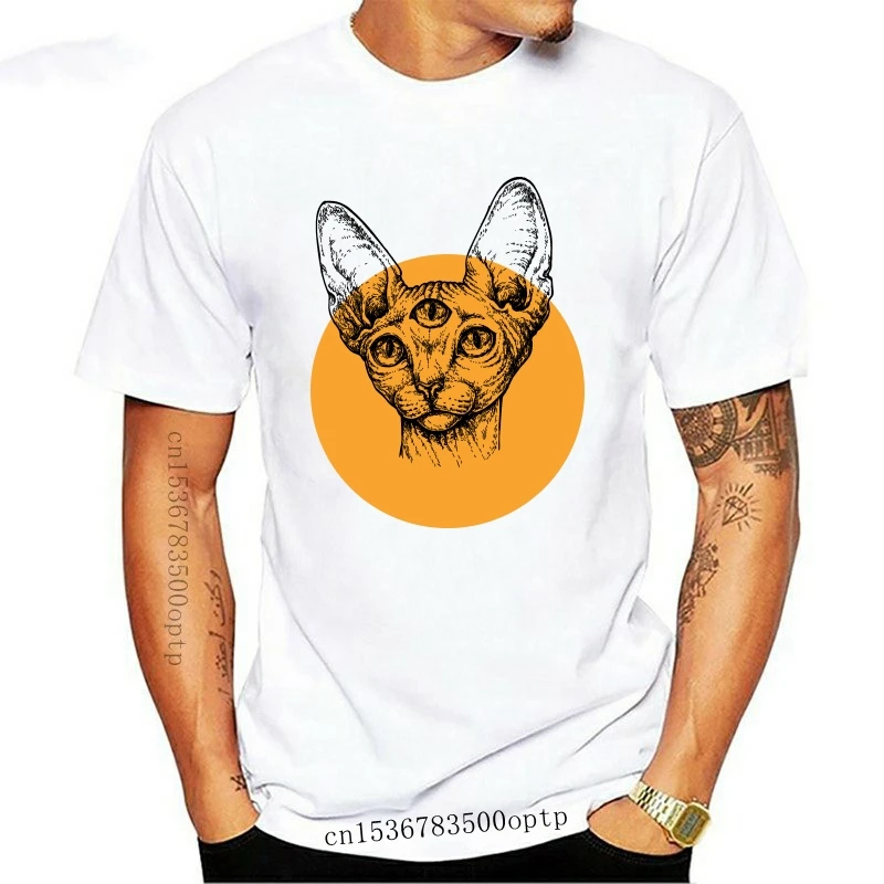 Mens Third Eye Sphynx T Shirt Egyptian Cat | Мужская одежда