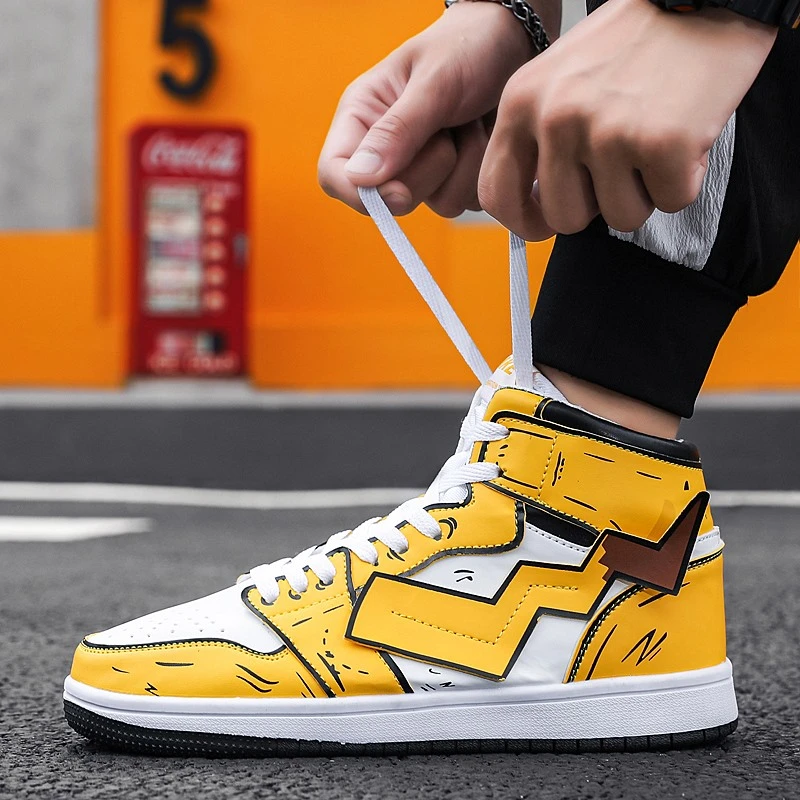 2021 Pokemon Pikachu de zapatos casuales zapatos de los hombres calzado de Hip Hop moda Zapatillas torpes hombres zapatos casuales zapatos de hombre Zapatos de alta|Zapatillas de correr| AliExpress