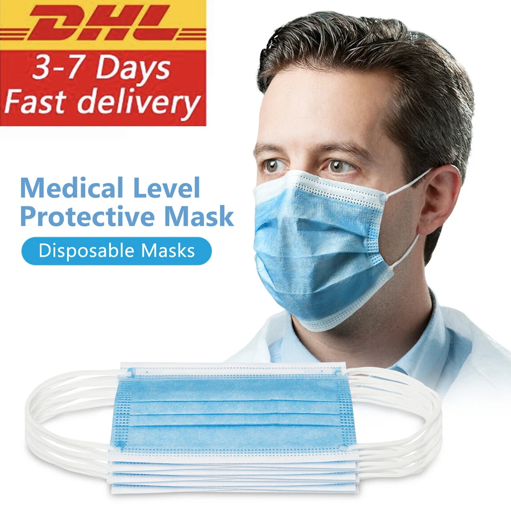

100 500 Pcs Masks For Germ Protection Medical Masks Antivirus Face Mask Disposable 3-ply N95 Mask Surgical Mask Fast Delivery