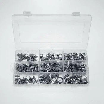 

110Pcs/set Vacuum Spring Fuel Oil Water Hose Clip Pipe Tube for Band Clamp Metal Fastener Assortment Kit