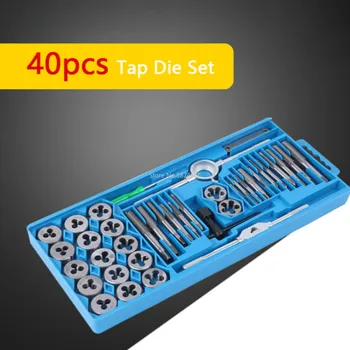 

20/40pcs tap die set M3-M12 Screw Thread Metric Taps wrench Dies DIY kit wrench screw Threading hand Tools Alloy Metal with bag