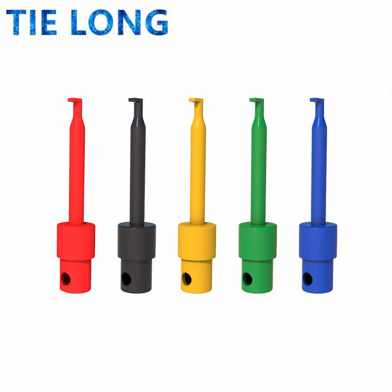 Alligator Clips Multimeter Part Colorful Electrical Testing Hook Clip Grabber 5 color 2 Test Probe SMT / SMD Round Colored Single Hook Test Clip