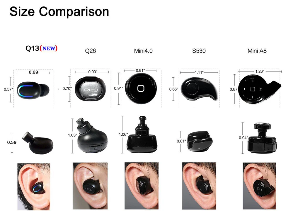 Беспроводные наушники с Bluetooth, наушники в ухо, одна Скрытая гарнитура с микрофоном, Sluchawki Oortjes для Kissral Phone