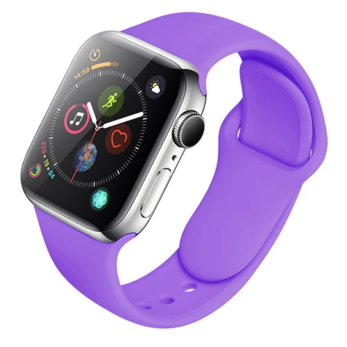 Силиконовый ремешок для Apple Watch 38 мм 42 мм спортивный браслет резиновый ремешок для часов Iwatch 5 4 44 мм 40 мм для Apple Watch 3 2 1 ремешок - Цвет ремешка: color 26