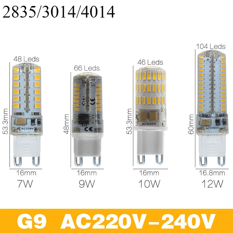 5 шт. COB светодиодный G4 светильник G9 220V DC 12V 3W 7W 9W 12W SMD 4014 2835 Светодиодный ing заменить