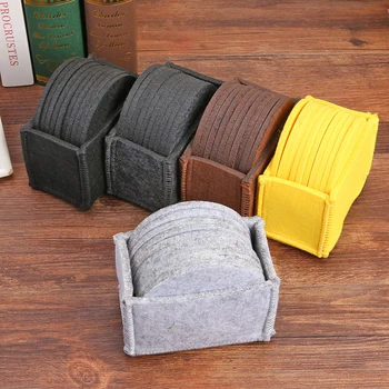 

Soft Heat Insulated Non Slip Pad 10pcs Cup Mat Pads Coaster Felt Table Placemat Kitchen Coffee Insulated Mats