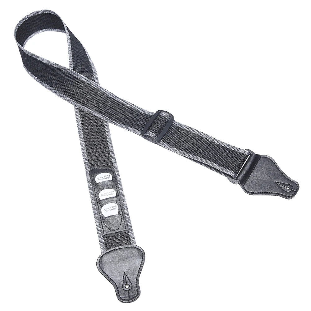 

Acoustic Bass Durable Soft Accessories Guitar Strap Anti Slip Adjustable Length Travel With Pick Holders Buckle Repalcement