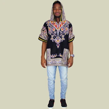 

Men Women Ethnic Style Hooded Tops African Dashiki Hoodie Traditional Blouse