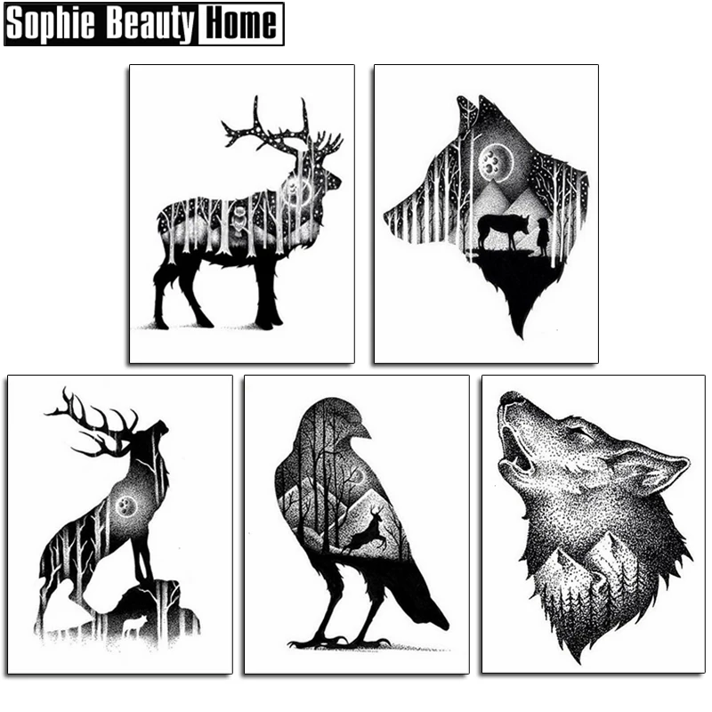 

Diy 5D Diamond Painting Aniaml Wolf Deer Full Diamond Mosaic Pattern Eagle Bear Diamond Embroidery Rhinestone Home Decor 19A019