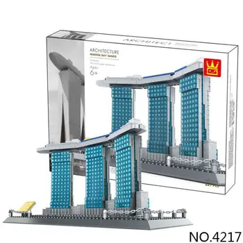 

New 881pcs World Famous Architecture Singapore Marina Bay Sands Building Blocks Model City Bricks Street View Toys
