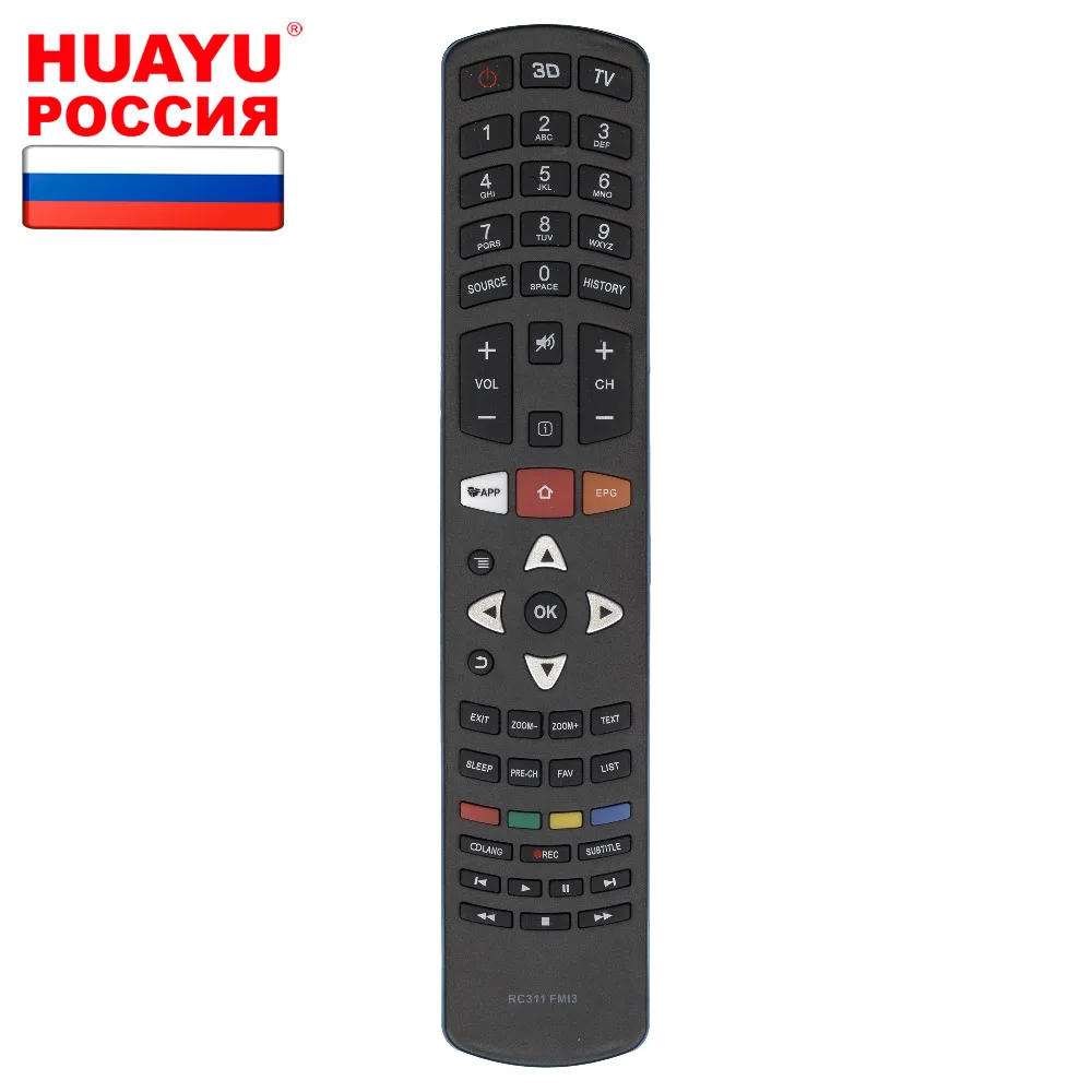 Пульт HUAYU / Telefunken RC311 FMI3 FM13 для телевизоров TCL L43P1US/L43P2US/L49P2US/L50P1US/L55P1US/L55P2US/L65P2US |