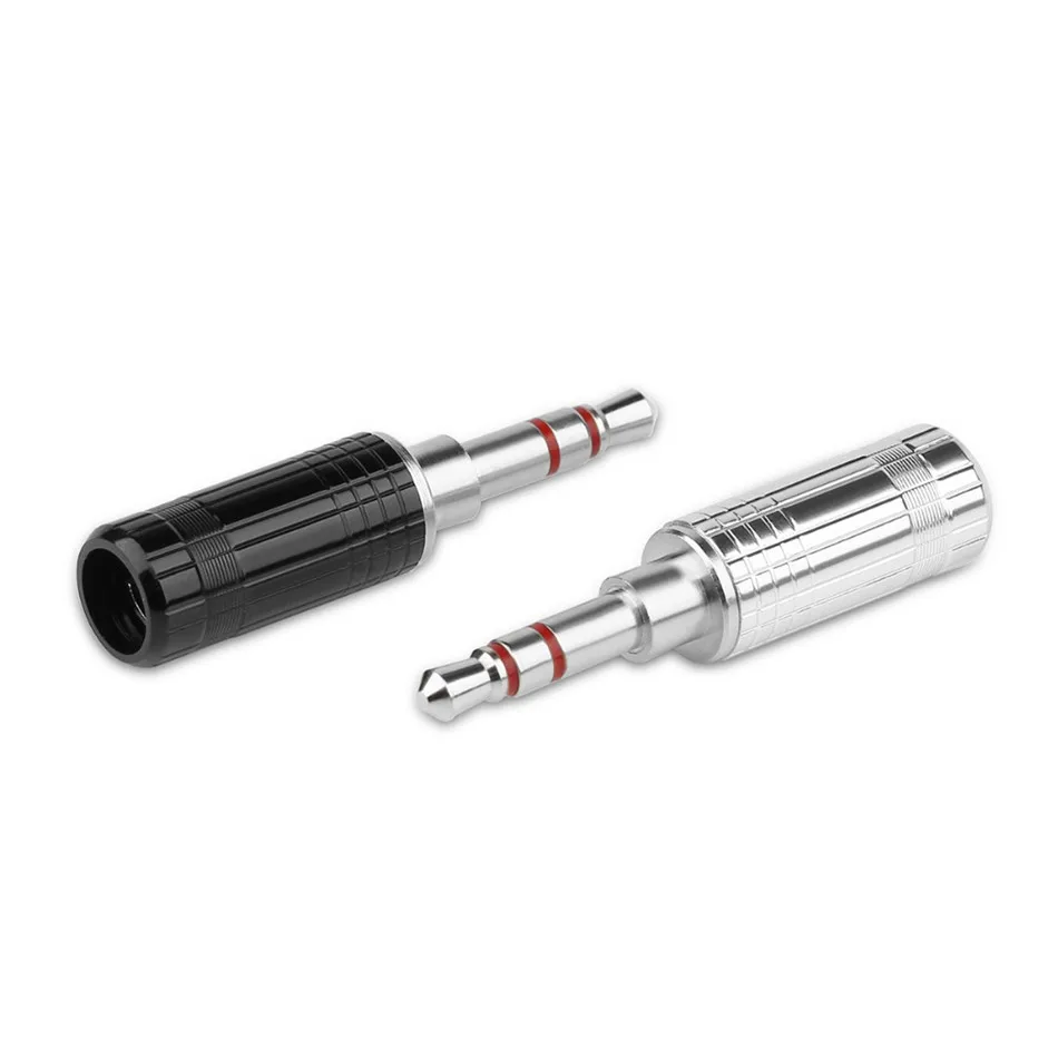 5PCS HiFi Earphone Connector 3.5mm Plug Audio Jack 3 Pole Audio Splice Adapter DIY Headphone Repair Palladium Metal Plug