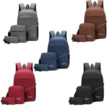 

NoEnName_Null 3PCS Unisex Shoulder Bag Backpack Laptop Daypack Nylon Travel Bookbag Teenagers Girls Schoolbag