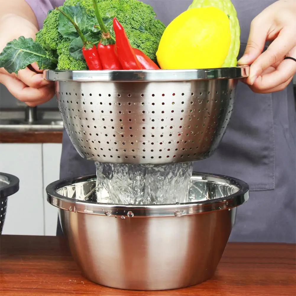 Thicken Colander Strainer Basin Cooker Utensil Mixing Bowl Kitchen Tool