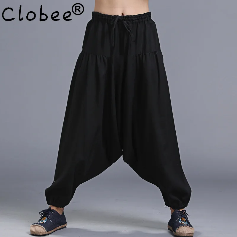 2020 Модные мужские весенние осенние льняные Хлопковые Штаны-шаровары уютные