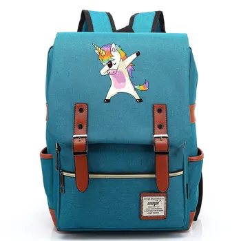 

2020 Cute Cartoon Rainbow Unicorn Buckle Children School bag Teenagers Student Schoolbags Women Bagpack Men Backpack
