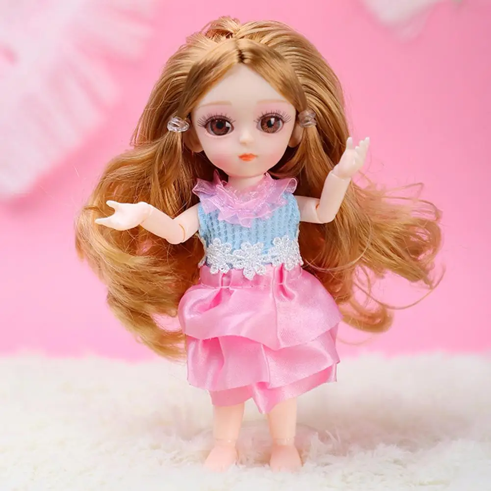 16 см/6,3 дюйма маленькая набивная кукла имитация кукла с 3D акриловой красавицей для девочек прекрасный подарок для ребенка