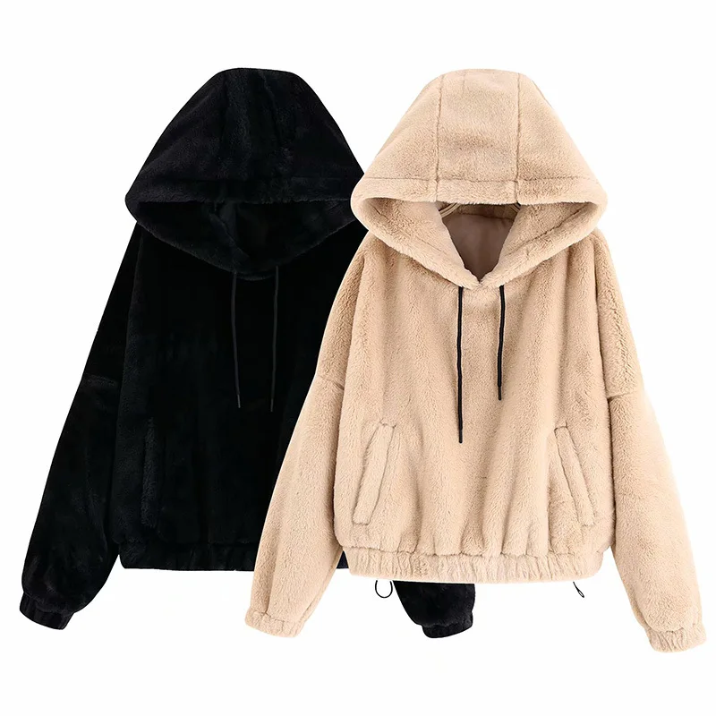 

Jz64 New Style WOMEN'S Dress Faux Fur Clothing Effect Daishu Pocket Jacket